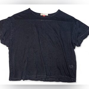 Women’s Marine Layer Hemp Blend Thin Boxy Crop Tee S Black Good Used Condition